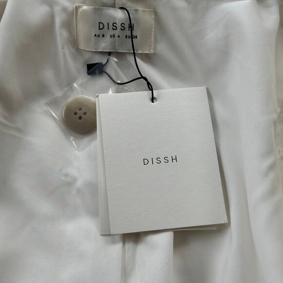 DISSH Sloan White‎ Sleeveless Linen Blend Vest US 4 AU 8 NWT - Picture 8 of 10